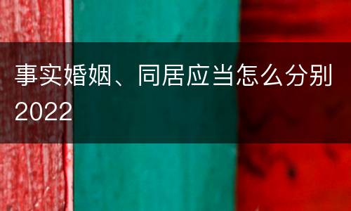 事实婚姻、同居应当怎么分别2022