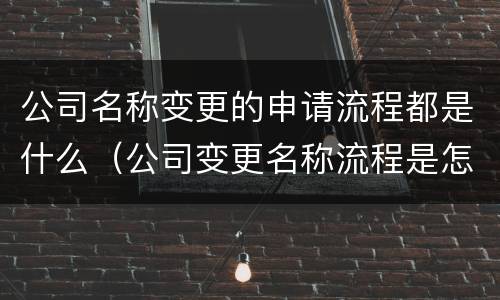 公司名称变更的申请流程都是什么（公司变更名称流程是怎样的）