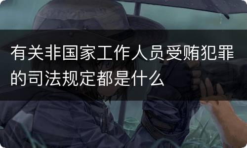 有关非国家工作人员受贿犯罪的司法规定都是什么