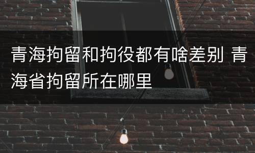 青海拘留和拘役都有啥差别 青海省拘留所在哪里