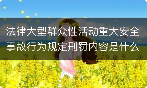 法律大型群众性活动重大安全事故行为规定刑罚内容是什么样