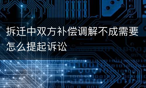 拆迁中双方补偿调解不成需要怎么提起诉讼
