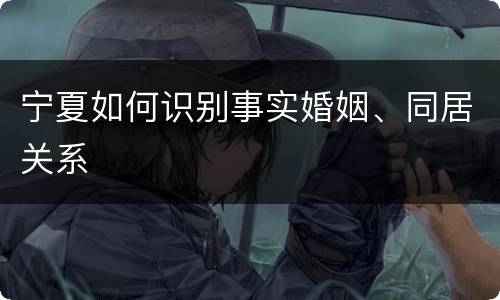 宁夏如何识别事实婚姻、同居关系