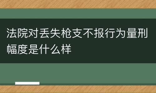 法院对丢失枪支不报行为量刑幅度是什么样