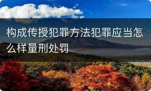 构成传授犯罪方法犯罪应当怎么样量刑处罚