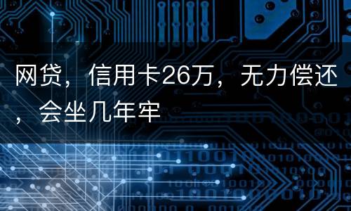 网贷，信用卡26万，无力偿还，会坐几年牢