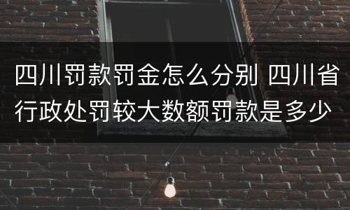 四川罚款罚金怎么分别 四川省行政处罚较大数额罚款是多少
