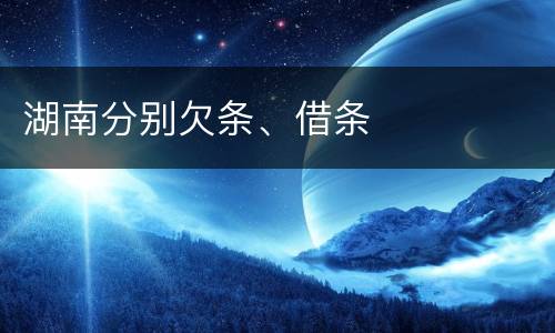 湖南分别欠条、借条