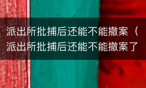 派出所批捕后还能不能撤案（派出所批捕后还能不能撤案了）