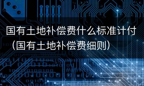 国有土地补偿费什么标准计付（国有土地补偿费细则）