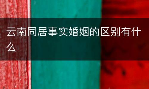 云南同居事实婚姻的区别有什么