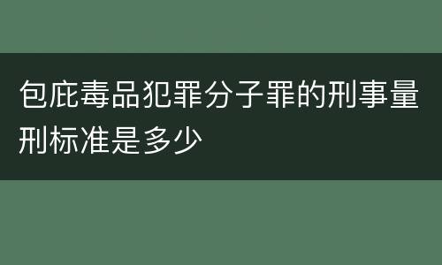包庇毒品犯罪分子罪的刑事量刑标准是多少