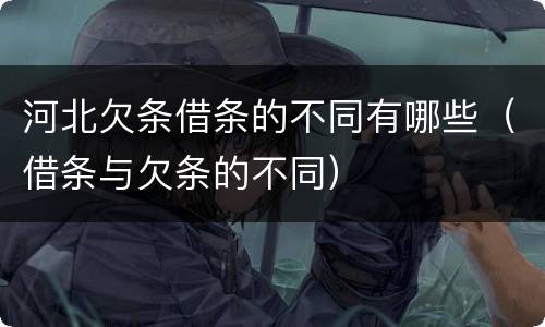 河北欠条借条的不同有哪些（借条与欠条的不同）