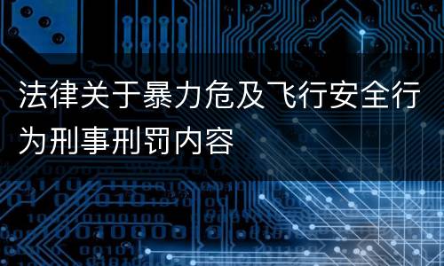 法律关于暴力危及飞行安全行为刑事刑罚内容