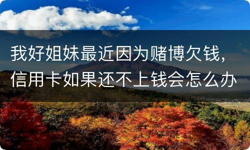我好姐妹最近因为赌博欠钱，信用卡如果还不上钱会怎么办