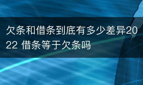欠条和借条到底有多少差异2022 借条等于欠条吗