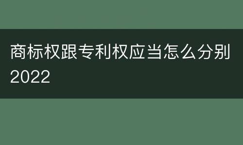 商标权跟专利权应当怎么分别2022