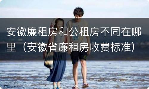 安徽廉租房和公租房不同在哪里（安徽省廉租房收费标准）