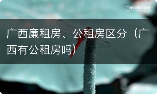 广西廉租房、公租房区分（广西有公租房吗）