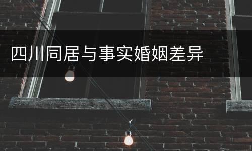 四川同居与事实婚姻差异