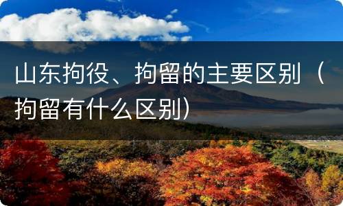 山东拘役、拘留的主要区别（拘留有什么区别）