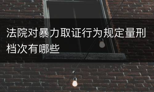 法院对暴力取证行为规定量刑档次有哪些