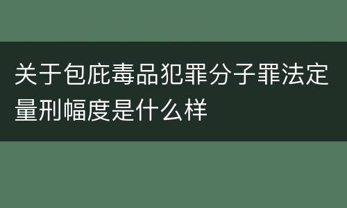 关于包庇毒品犯罪分子罪法定量刑幅度是什么样