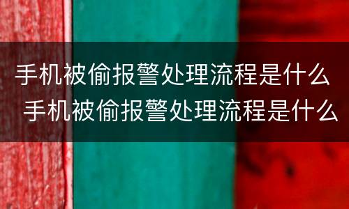 手机被偷报警处理流程是什么 手机被偷报警处理流程是什么样的