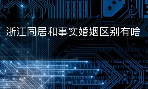 浙江同居和事实婚姻区别有啥