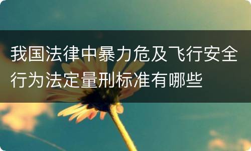 我国法律中暴力危及飞行安全行为法定量刑标准有哪些