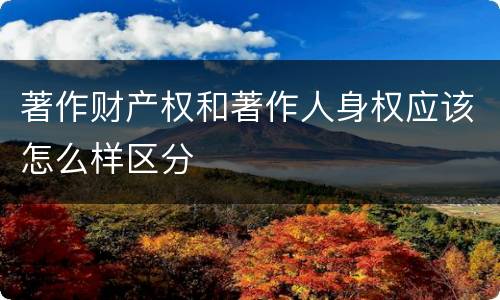 著作财产权和著作人身权应该怎么样区分