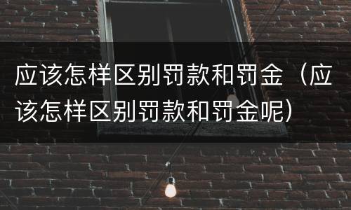 应该怎样区别罚款和罚金（应该怎样区别罚款和罚金呢）