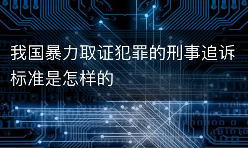 我国暴力取证犯罪的刑事追诉标准是怎样的
