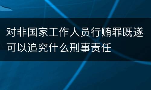 对非国家工作人员行贿罪既遂可以追究什么刑事责任