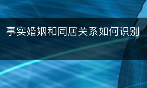事实婚姻和同居关系如何识别