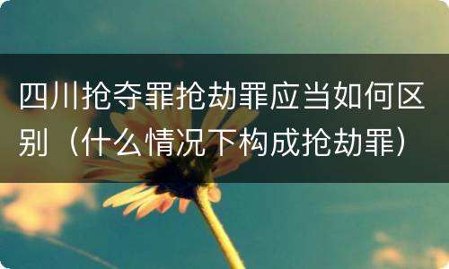 四川抢夺罪抢劫罪应当如何区别（什么情况下构成抢劫罪）