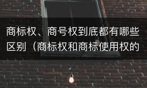 商标权、商号权到底都有哪些区别（商标权和商标使用权的区别）
