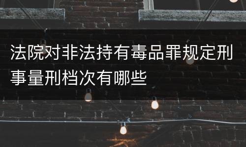 法院对非法持有毒品罪规定刑事量刑档次有哪些