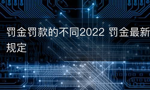 罚金罚款的不同2022 罚金最新规定