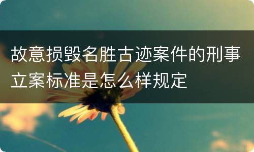 故意损毁名胜古迹案件的刑事立案标准是怎么样规定