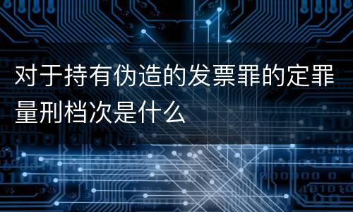 对于持有伪造的发票罪的定罪量刑档次是什么