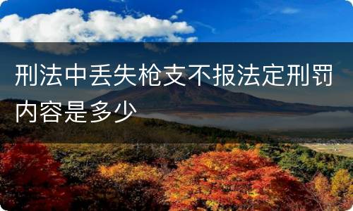 刑法中丢失枪支不报法定刑罚内容是多少