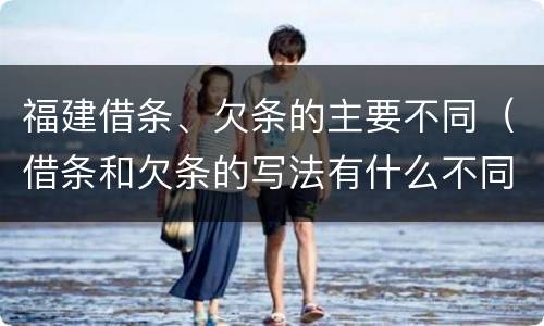 福建借条、欠条的主要不同（借条和欠条的写法有什么不同）