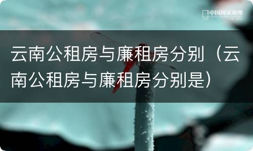 云南公租房与廉租房分别（云南公租房与廉租房分别是）