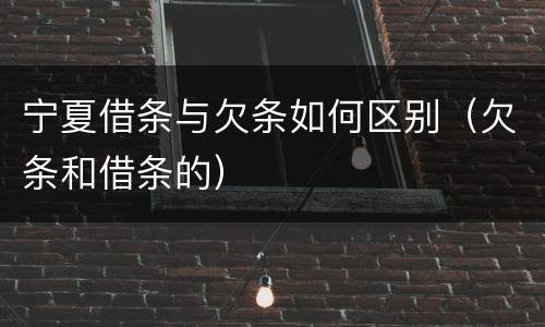 宁夏借条与欠条如何区别（欠条和借条的）