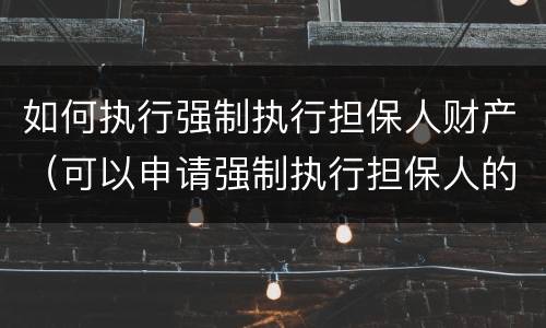 如何执行强制执行担保人财产（可以申请强制执行担保人的财产吗）
