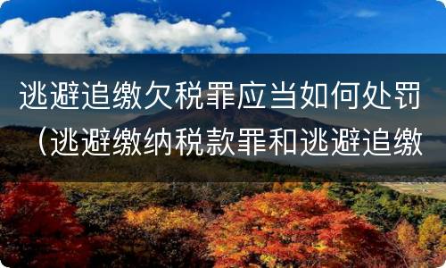 逃避追缴欠税罪应当如何处罚（逃避缴纳税款罪和逃避追缴欠税罪）