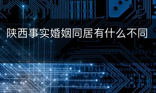 陕西事实婚姻同居有什么不同
