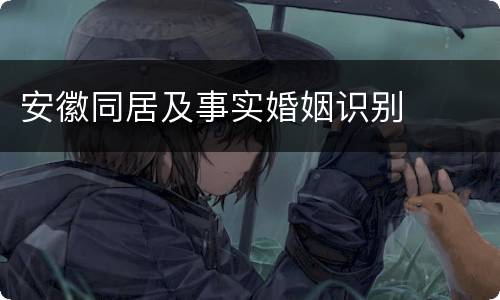 安徽同居及事实婚姻识别
