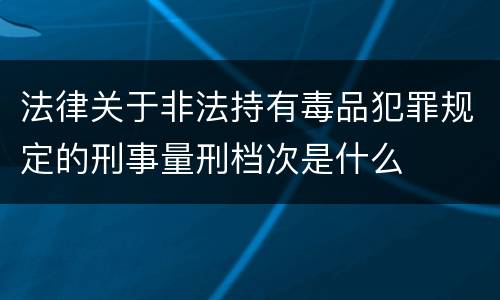 法律关于非法持有毒品犯罪规定的刑事量刑档次是什么